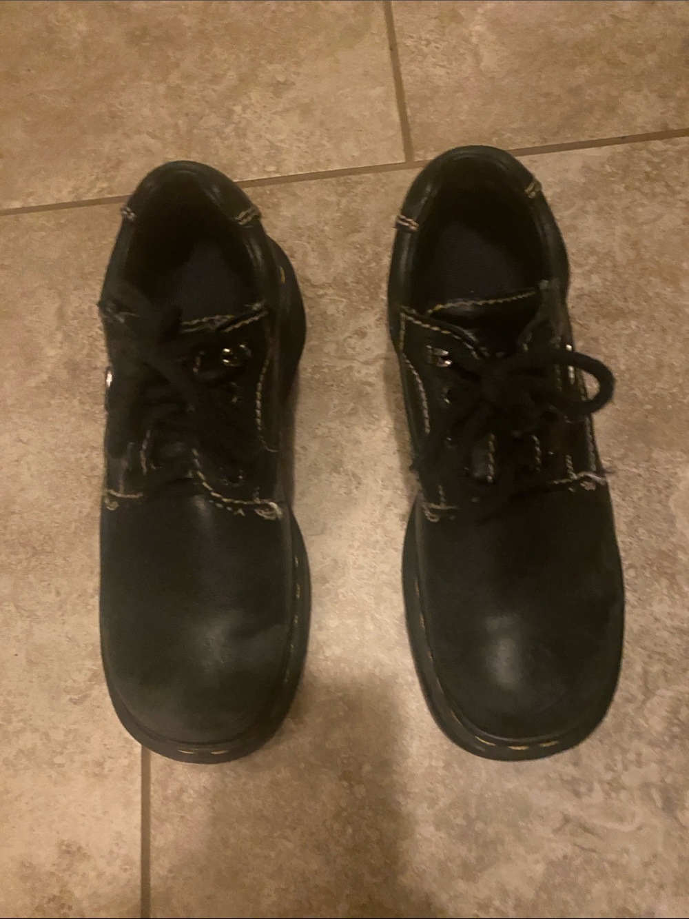 Black doc martens Casual Lace-Up Leather Work Shoes size 7